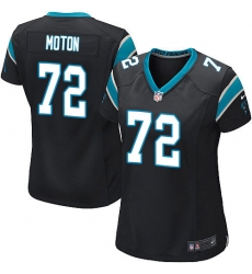 Women's Nike Carolina Panthers #72 Taylor Moton Game Black Team Color NFL Jersey