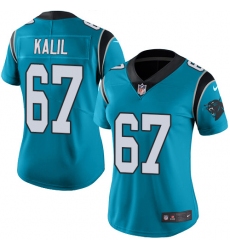 Women's Nike Carolina Panthers #67 Ryan Kalil Elite Blue Alternate NFL Jersey