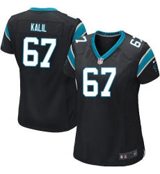 Women's Nike Carolina Panthers #67 Ryan Kalil Game Black Team Color NFL Jersey