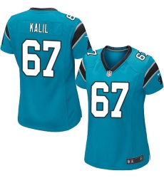 Women's Nike Carolina Panthers #67 Ryan Kalil Game Blue Alternate NFL Jersey