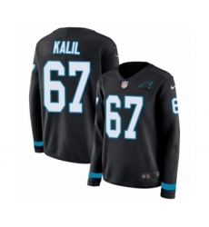 Women's Nike Carolina Panthers #67 Ryan Kalil Limited Black Therma Long Sleeve NFL Jersey
