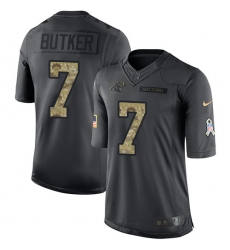 Men's Nike Carolina Panthers #7 Harrison Butker Limited Black 2016 Salute to Service NFL Jersey