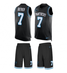 Men's Nike Carolina Panthers #7 Harrison Butker Limited Black Tank Top Suit NFL Jersey