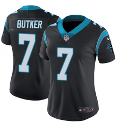 Women's Nike Carolina Panthers #7 Harrison Butker Elite Black Team Color NFL Jersey