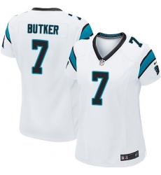 Women's Nike Carolina Panthers #7 Harrison Butker Game White NFL Jersey