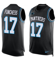 Men's Nike Carolina Panthers #17 Devin Funchess Limited Black Player Name & Number Tank Top NFL Jersey