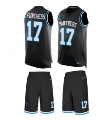 Men's Nike Carolina Panthers #17 Devin Funchess Limited Black Tank Top Suit NFL Jersey