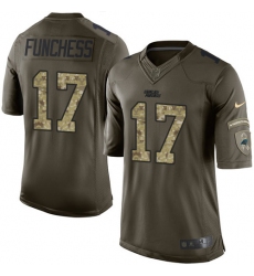Youth Nike Carolina Panthers #17 Devin Funchess Elite Green Salute to Service NFL Jersey