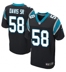 Men's Nike Carolina Panthers #58 Thomas Davis Elite Black Team Color NFL Jersey