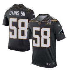 Men's Nike Carolina Panthers #58 Thomas Davis Elite Black Team Irvin 2016 Pro Bowl NFL Jersey