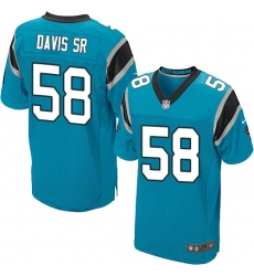 Men's Nike Carolina Panthers #58 Thomas Davis Elite Blue Alternate NFL Jersey