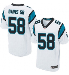 Men's Nike Carolina Panthers #58 Thomas Davis Elite White NFL Jersey