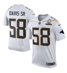 Men's Nike Carolina Panthers #58 Thomas Davis Elite White Team Rice 2016 Pro Bowl NFL Jersey