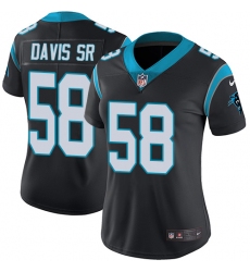 Women's Nike Carolina Panthers #58 Thomas Davis Elite Black Team Color NFL Jersey