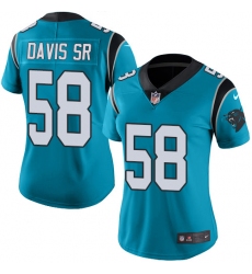 Women's Nike Carolina Panthers #58 Thomas Davis Elite Blue Alternate NFL Jersey