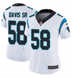 Women's Nike Carolina Panthers #58 Thomas Davis Elite White NFL Jersey