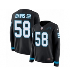Women's Nike Carolina Panthers #58 Thomas Davis Limited Black Therma Long Sleeve NFL Jersey