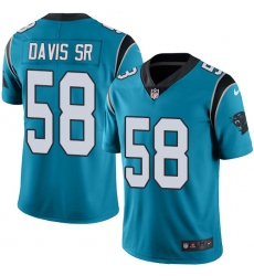 Youth Nike Carolina Panthers #58 Thomas Davis Blue Alternate Vapor Untouchable Limited Player NFL Jersey