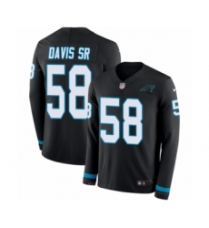 Youth Nike Carolina Panthers #58 Thomas Davis Limited Black Therma Long Sleeve NFL Jersey