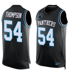 Men's Nike Carolina Panthers #54 Shaq Thompson Limited Black Player Name & Number Tank Top NFL Jersey