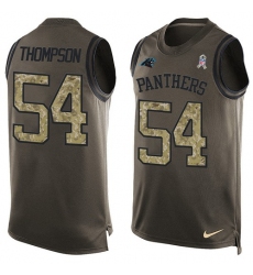 Men's Nike Carolina Panthers #54 Shaq Thompson Limited Green Salute to Service Tank Top NFL Jersey