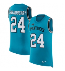 Men's Nike Carolina Panthers #24 James Bradberry Limited Blue Rush Player Name & Number Tank Top NFL Jersey