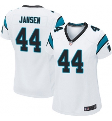 Women's Nike Carolina Panthers #44 J.J. Jansen Game White NFL Jersey