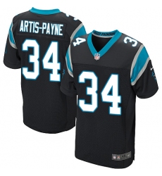 Men's Nike Carolina Panthers #34 Cameron Artis-Payne Elite Black Team Color NFL Jersey