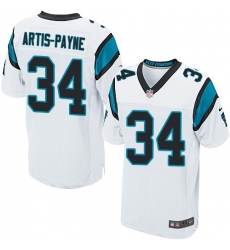 Men's Nike Carolina Panthers #34 Cameron Artis-Payne Elite White NFL Jersey