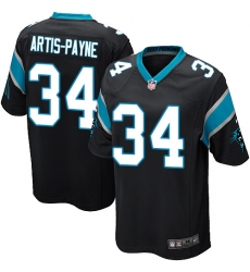 Men's Nike Carolina Panthers #34 Cameron Artis-Payne Game Black Team Color NFL Jersey