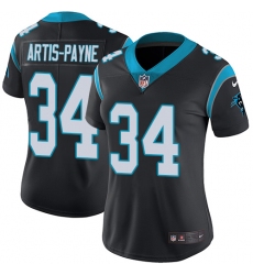 Women's Nike Carolina Panthers #34 Cameron Artis-Payne Elite Black Team Color NFL Jersey