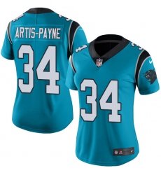 Women's Nike Carolina Panthers #34 Cameron Artis-Payne Elite Blue Alternate NFL Jersey