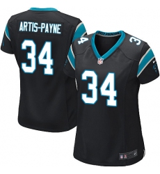 Women's Nike Carolina Panthers #34 Cameron Artis-Payne Game Black Team Color NFL Jersey