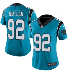 Women's Nike Carolina Panthers #92 Vernon Butler Elite Blue Alternate NFL Jersey