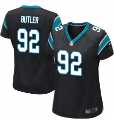 Women's Nike Carolina Panthers #92 Vernon Butler Game Black Team Color NFL Jersey