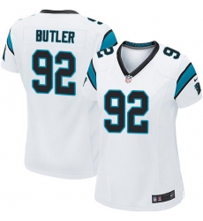Women's Nike Carolina Panthers #92 Vernon Butler Game White NFL Jersey