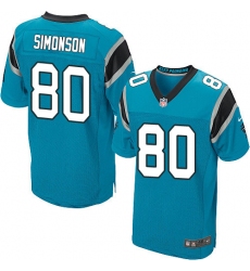 Men's Nike Carolina Panthers #80 Scott Simonson Elite Blue Alternate NFL Jersey
