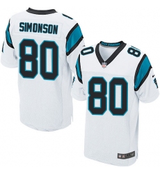 Men's Nike Carolina Panthers #80 Scott Simonson Elite White NFL Jersey