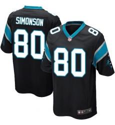 Men's Nike Carolina Panthers #80 Scott Simonson Game Black Team Color NFL Jersey