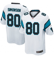 Men's Nike Carolina Panthers #80 Scott Simonson Game White NFL Jersey