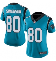 Women's Nike Carolina Panthers #80 Scott Simonson Elite Blue Alternate NFL Jersey