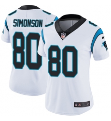 Women's Nike Carolina Panthers #80 Scott Simonson Elite White NFL Jersey