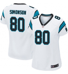 Women's Nike Carolina Panthers #80 Scott Simonson Game White NFL Jersey