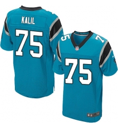 Men's Nike Carolina Panthers #75 Matt Kalil Elite Blue Alternate NFL Jersey