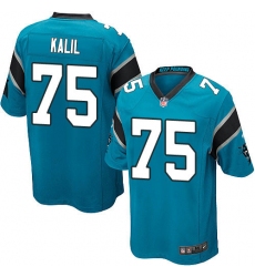 Men's Nike Carolina Panthers #75 Matt Kalil Game Blue Alternate NFL Jersey