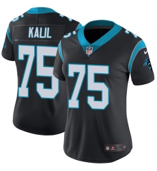 Women's Nike Carolina Panthers #75 Matt Kalil Elite Black Team Color NFL Jersey