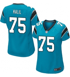 Women's Nike Carolina Panthers #75 Matt Kalil Game Blue Alternate NFL Jersey