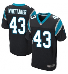 Men's Nike Carolina Panthers #43 Fozzy Whittaker Elite Black Team Color NFL Jersey