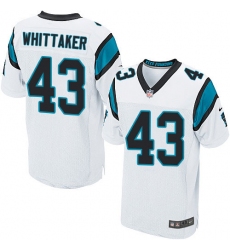 Men's Nike Carolina Panthers #43 Fozzy Whittaker Elite White NFL Jersey
