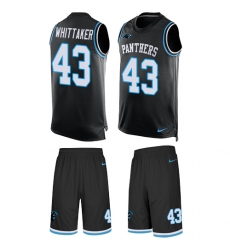 Men's Nike Carolina Panthers #43 Fozzy Whittaker Limited Black Tank Top Suit NFL Jersey